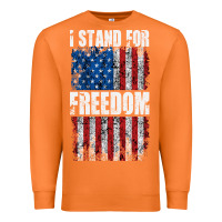 Carrot I STAND FOR FREEDOM WITH A DISTRESSED AMERICAN FLAG Premium Sweatshirt - artisFamous