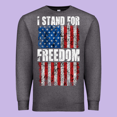 I Stand For Freedom With A Distressed American Flag Premium Sweatshirt Designed By Artisfamous