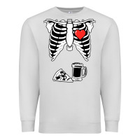 Dove Grey dad skeleton halloween beer pizza Premium Sweatshirt - artisFamous