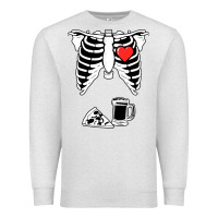 Oatmeal Heather dad skeleton halloween beer pizza Premium Sweatshirt - artisFamous
