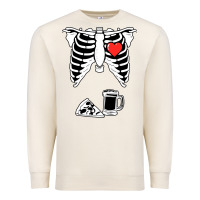 Sandshell dad skeleton halloween beer pizza Premium Sweatshirt - artisFamous