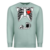 Seafoam dad skeleton halloween beer pizza Premium Sweatshirt - artisFamous