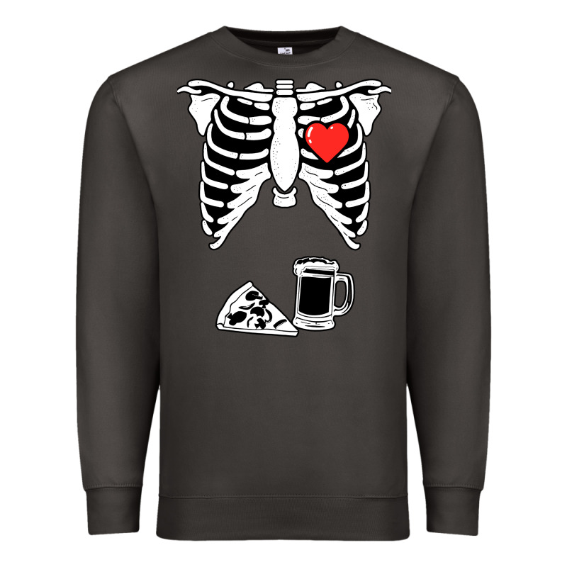 Dad Skeleton Halloween Beer Pizza Premium Sweatshirt by artisFamous | Teevron
