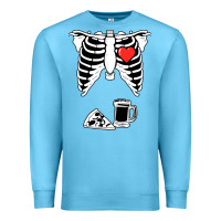 Ocean Blue dad skeleton halloween beer pizza Premium Sweatshirt - artisFamous
