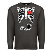 Smoke dad skeleton halloween beer pizza Premium Sweatshirt - artisFamous