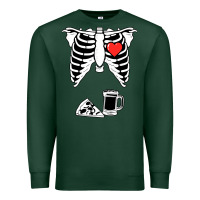 Sports Green dad skeleton halloween beer pizza Premium Sweatshirt - artisFamous