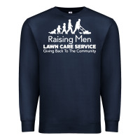 Navy raising men lawn care Premium Sweatshirt - artisFamous