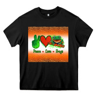 Black peace love frogs Heavy Core Tee - Jasminsmagicworld