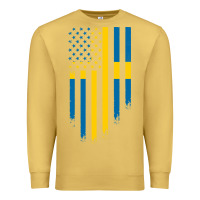 Antique Gold Sweden Swedish Roots American Flag | Canadian Roots Premium Sweatshirt - artisFamous