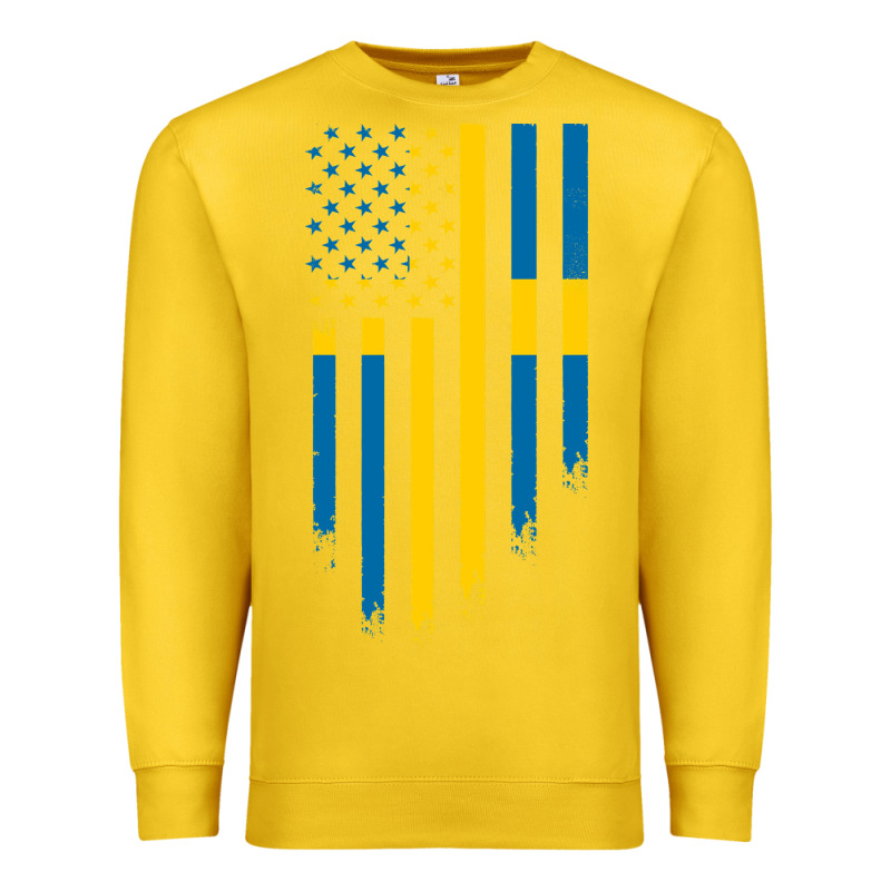 Sweden Swedish Roots American Flag | Canadian Roots Premium Sweatshirt by artisFamous | Teevron