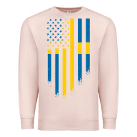 Pale Pink Sweden Swedish Roots American Flag | Canadian Roots Premium Sweatshirt - artisFamous