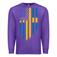 Purple Sweden Swedish Roots American Flag | Canadian Roots Premium Sweatshirt - artisFamous