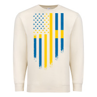 Sandshell Sweden Swedish Roots American Flag | Canadian Roots Premium Sweatshirt - artisFamous