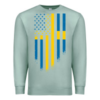 Seafoam Sweden Swedish Roots American Flag | Canadian Roots Premium Sweatshirt - artisFamous