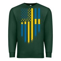 Sports Green Sweden Swedish Roots American Flag | Canadian Roots Premium Sweatshirt - artisFamous