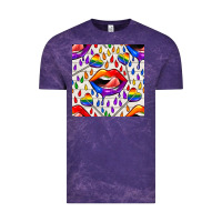 Cloud Purple Pride lgbtq lips and heart lollipop seamless patte Vintage Tee - BundleAndBundleShop