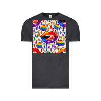 Vintage Black Pride lgbtq lips and heart lollipop seamless patte Vintage Tee - BundleAndBundleShop