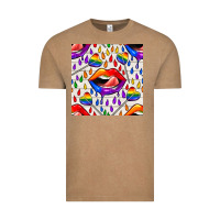 Vintage Coffee Pride lgbtq lips and heart lollipop seamless patte Vintage Tee - BundleAndBundleShop