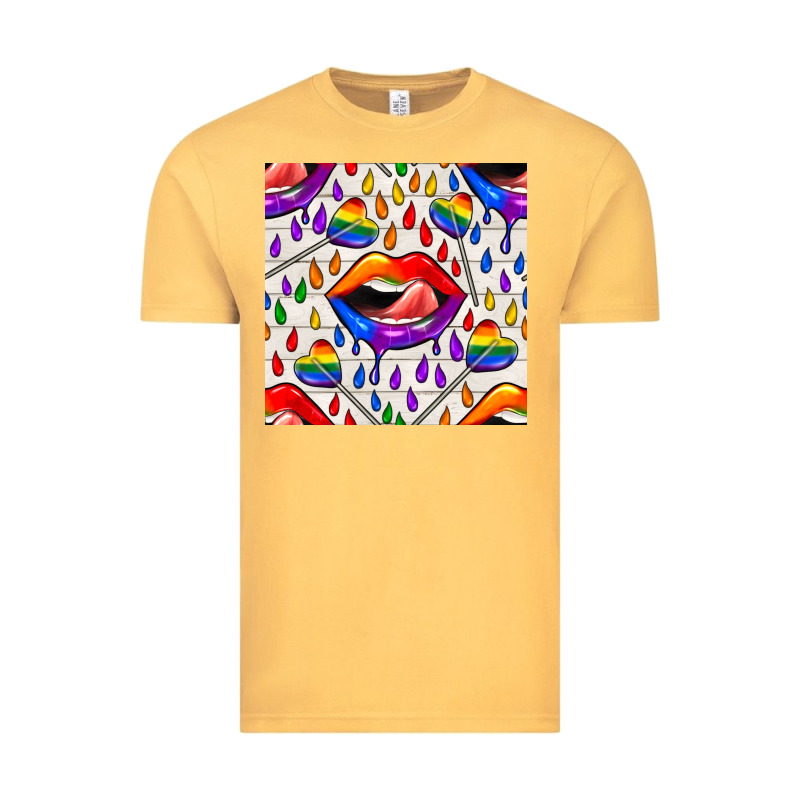 Pride Lgbtq Lips And Heart Lollipop Seamless Patte Vintage Tee by BundleAndBundleShop | Teevron