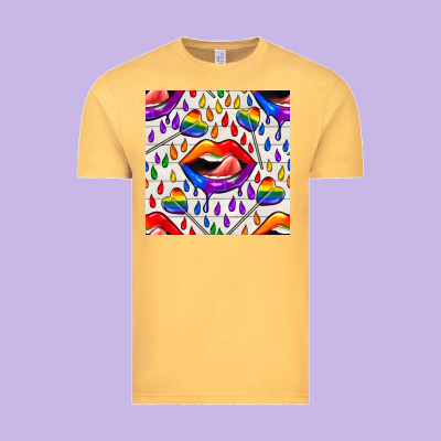 Pride Lgbtq Lips And Heart Lollipop Seamless Patte Vintage Tee Designed By Bundleandbundleshop