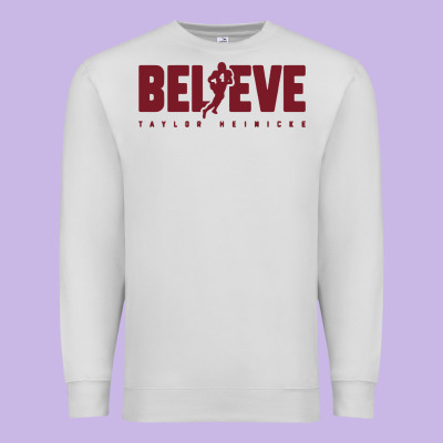Taylor Heinicke Believe Premium Sweatshirt Designed By Artisfamous