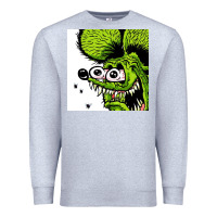 Heather Grey rat fink Premium Sweatshirt - artisFamous