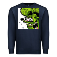 Navy rat fink Premium Sweatshirt - artisFamous