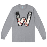 Heather Grey Baseball Alphabet Long Sleeve Tee - CowhideDigitalArt