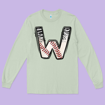 Baseball Alphabet Long Sleeve Tee Designed By Cowhidedigitalart
