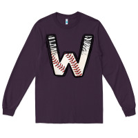 Plum Baseball Alphabet Long Sleeve Tee - CowhideDigitalArt
