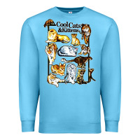 Ocean Blue cool cats and kittens Premium Sweatshirt - artisFamous