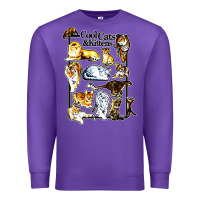Purple cool cats and kittens Premium Sweatshirt - artisFamous