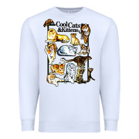 White cool cats and kittens Premium Sweatshirt - artisFamous
