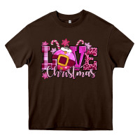 Chocolate Brown love christmas pink Heavy Core Tee - CowGirlArtShop