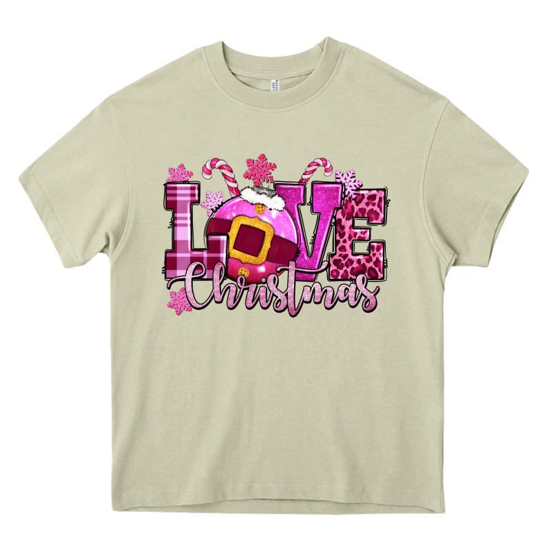 Love Christmas Pink Heavy Core Tee by CowGirlArtShop | Teevron