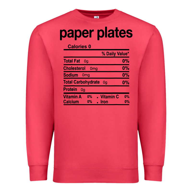 Paper Plates Nutrition Facts Funny Thanksgiving Christmas Premium Sweatshirt by artisFamous | Teevron