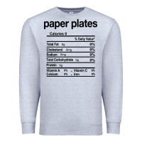 Heather Grey paper plates nutrition facts funny thanksgiving christmas Premium Sweatshirt - artisFamous
