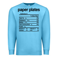 Ocean Blue paper plates nutrition facts funny thanksgiving christmas Premium Sweatshirt - artisFamous