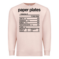 Pale Pink paper plates nutrition facts funny thanksgiving christmas Premium Sweatshirt - artisFamous