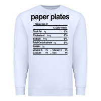 White paper plates nutrition facts funny thanksgiving christmas Premium Sweatshirt - artisFamous