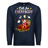 Navy cats for everybody cat christmas ugly christmas sweatshirt Premium Sweatshirt - artisFamous