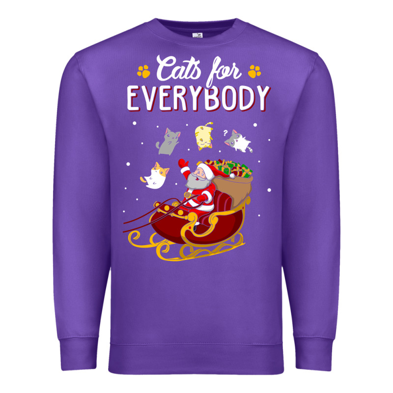 Cats For Everybody Cat Christmas Ugly Christmas Sweatshirt Premium Sweatshirt by artisFamous | Teevron