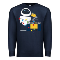 Navy wall e eve christmas light wrap graphic t shirt Premium Sweatshirt - artisFamous