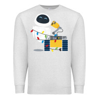 Oatmeal Heather wall e eve christmas light wrap graphic t shirt Premium Sweatshirt - artisFamous