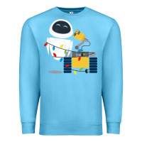 Ocean Blue wall e eve christmas light wrap graphic t shirt Premium Sweatshirt - artisFamous