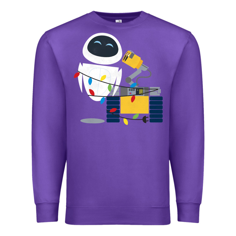 Wall E Eve Christmas Light Wrap Graphic T Shirt Premium Sweatshirt by artisFamous | Teevron