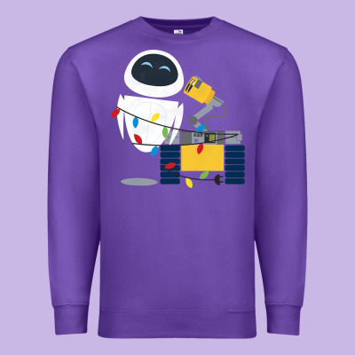 Wall E Eve Christmas Light Wrap Graphic T Shirt Premium Sweatshirt Designed By Artisfamous
