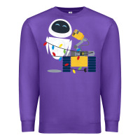 Purple wall e eve christmas light wrap graphic t shirt Premium Sweatshirt - artisFamous