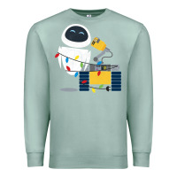 Seafoam wall e eve christmas light wrap graphic t shirt Premium Sweatshirt - artisFamous