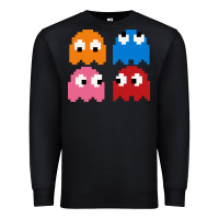 Black pacman ghosts cool retro 80s Premium Sweatshirt - artisFamous